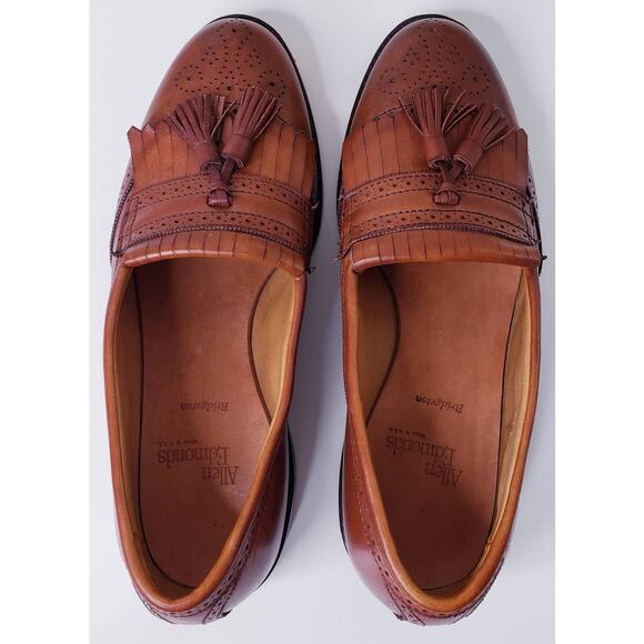 ALLEN EDMONDS BRIDGETON Kiltie Tassel Brogue Loafers Men's Size 8.5D Brown EUC - Picture 3 of 16